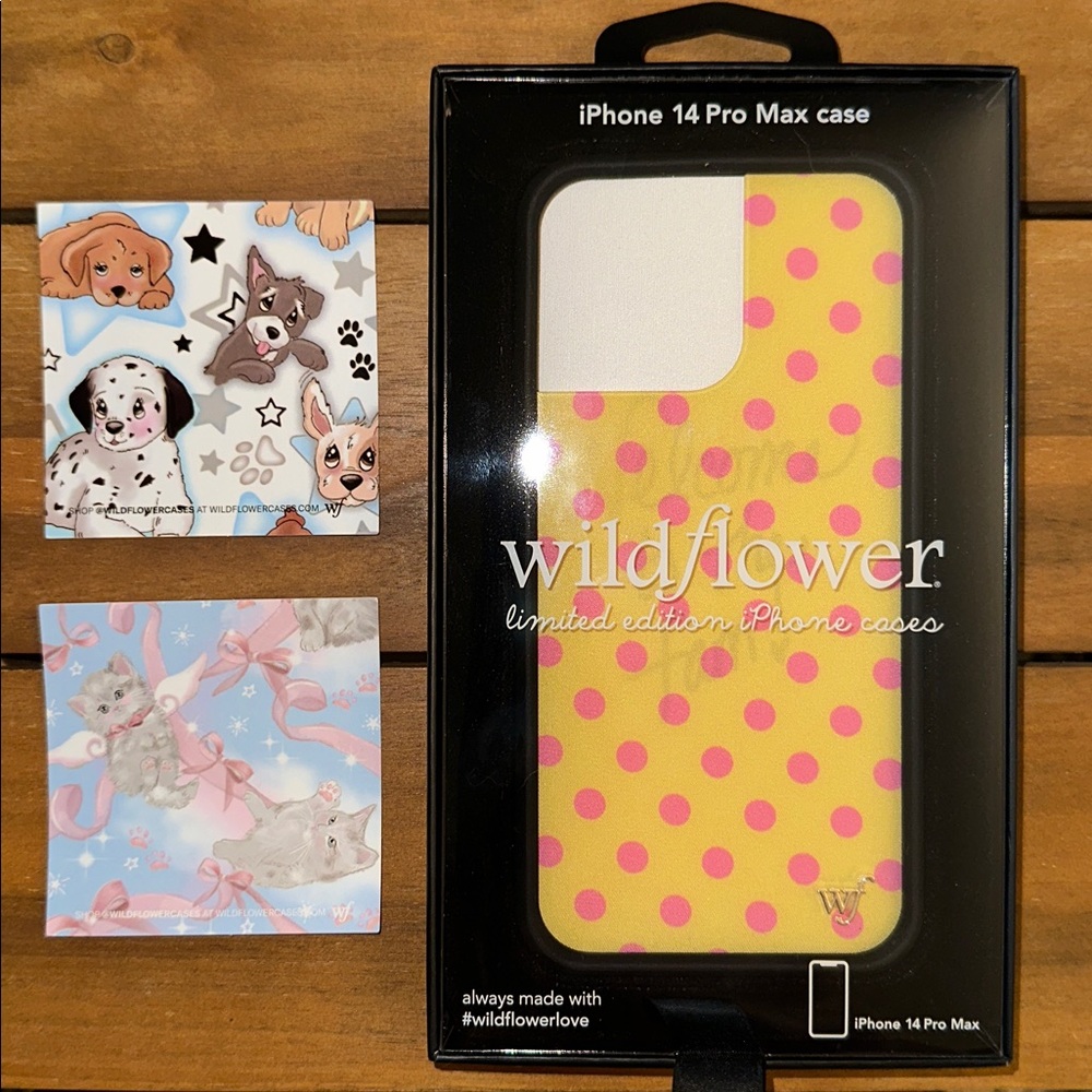 iPhone 14 Pro Max Wildflower Cases Yellow and Pink Polka Dots